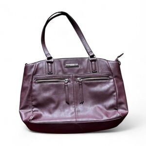 Elegant Burgundy Leather Tote Bag
